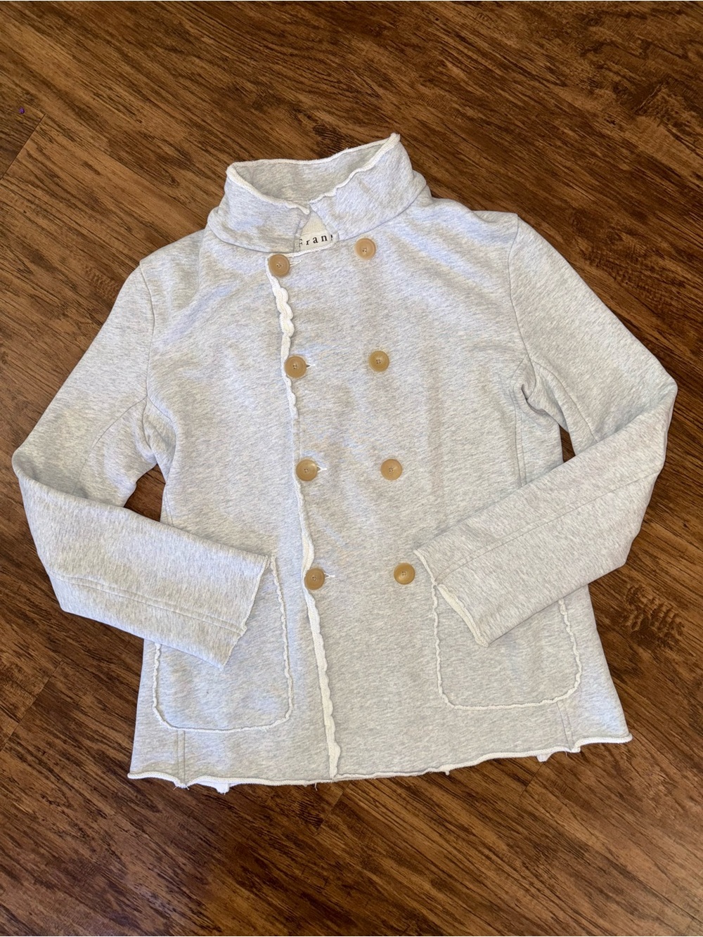Frank & Eileen Belfast double breasted peacoat gray melange